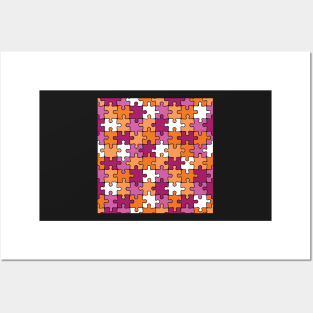 Lesbian Pride Puzzle Pattern Posters and Art